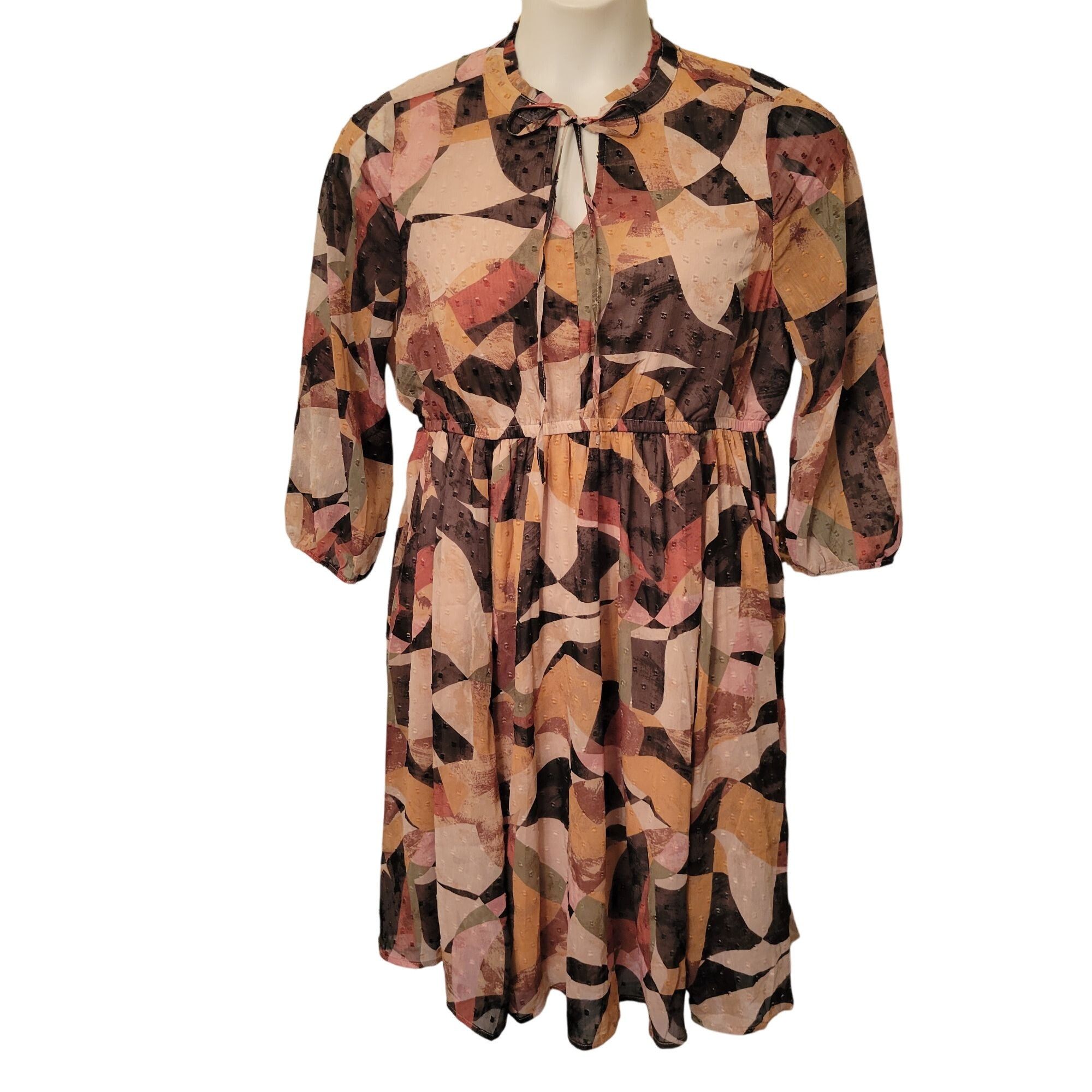 Torrid Torrid 00 Mini Clip Dot Front Keyhole Dress Geo Print Chiffo Size M / US 6-8 / IT 42-44 - 1 Thumbnail