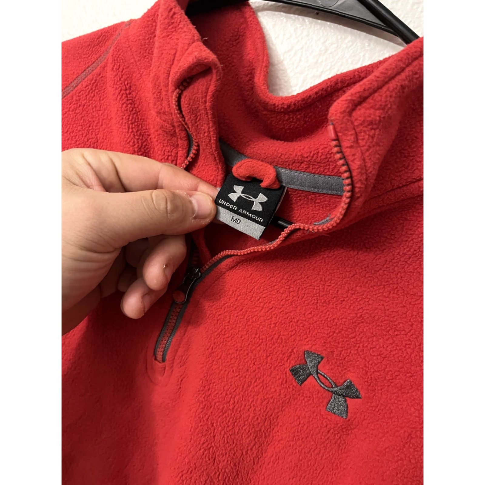 Under Armour Under Armour Sweater Men’s Size Medium 1/4 Zip Red Logo Knit Pullover High Neck All Seasons Vintage: No Size US M / EU 48-50 / 2 - 3 Thumbnail