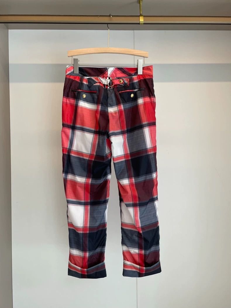 Thom Browne Thom Browne Red checkered fiber casual trousers Size 25" / US 0 / IT 36 - 2 Thumbnail