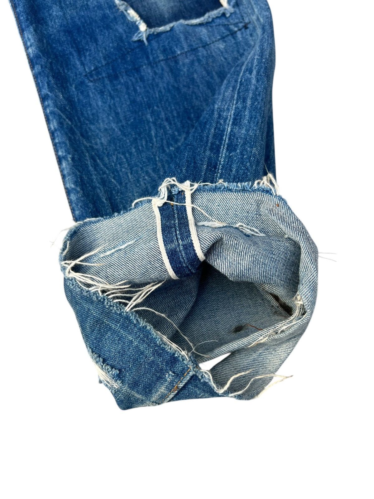 Levi's Vintage Clothing Trashed 90s LVC Levi’s 501 XX Big E Mud Denim Selvedge Jeans Size US 32 / EU 48 - 14 Thumbnail