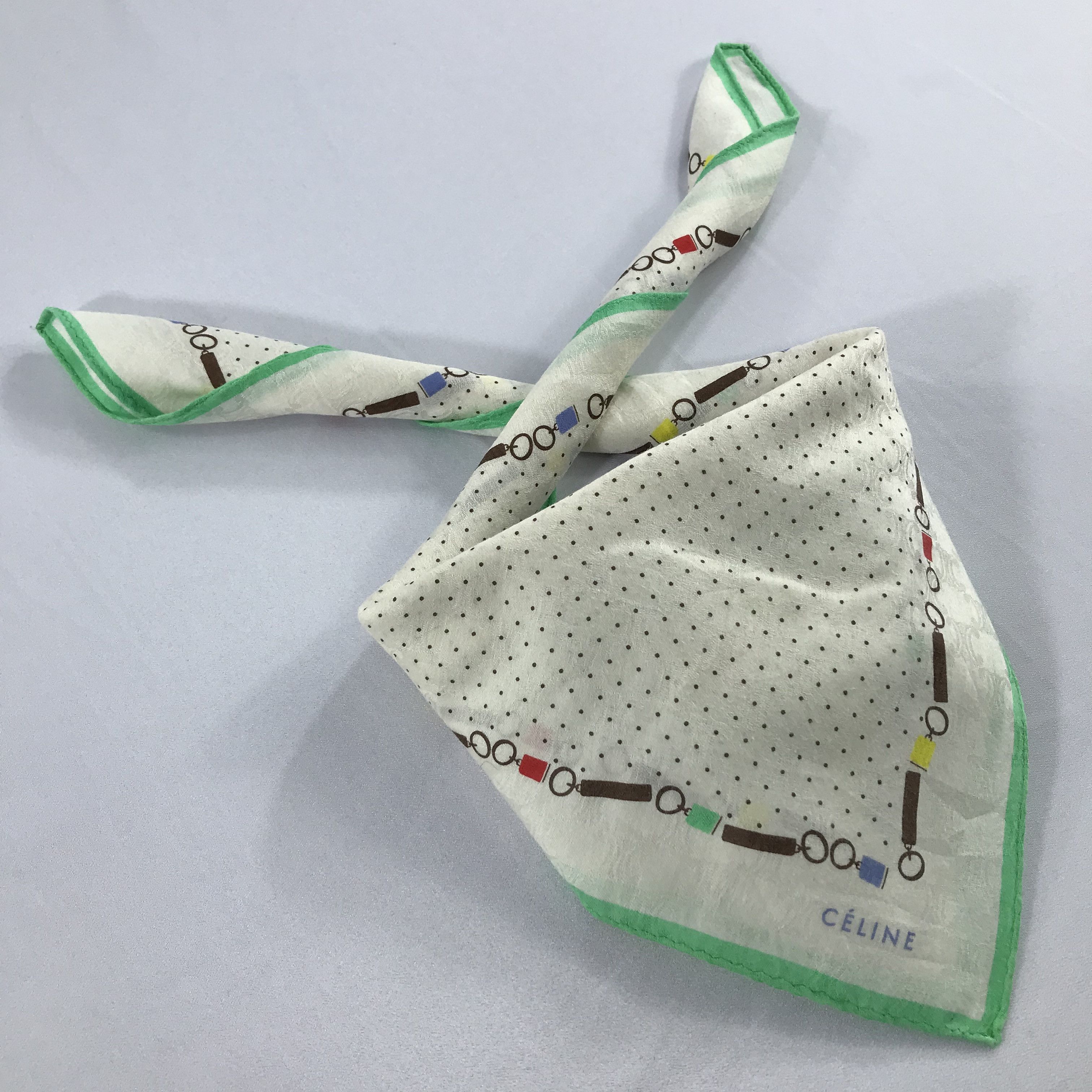 Celine × Vintage Celine Bandana / Handkerchief / Neckerchief - S2151 Size ONE SIZE - 4 Thumbnail