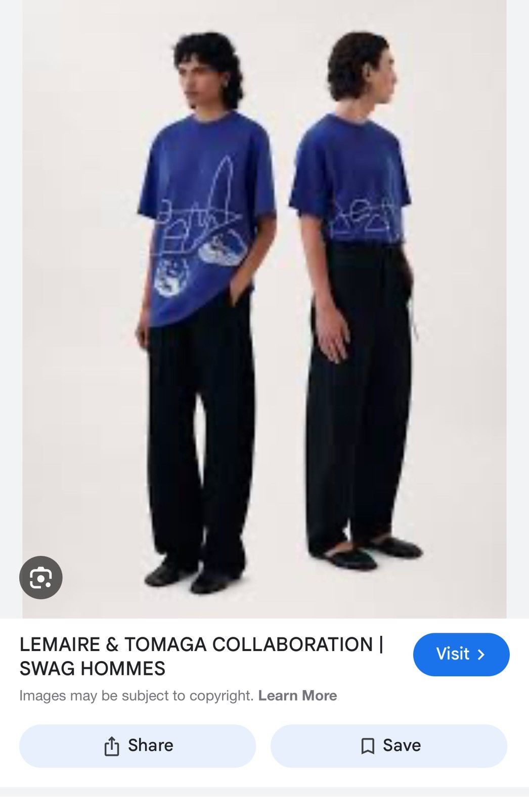 Lemaire Lemaire x Tomaga blue T-shirt Size US L / EU 52-54 / 3 - 8 Thumbnail