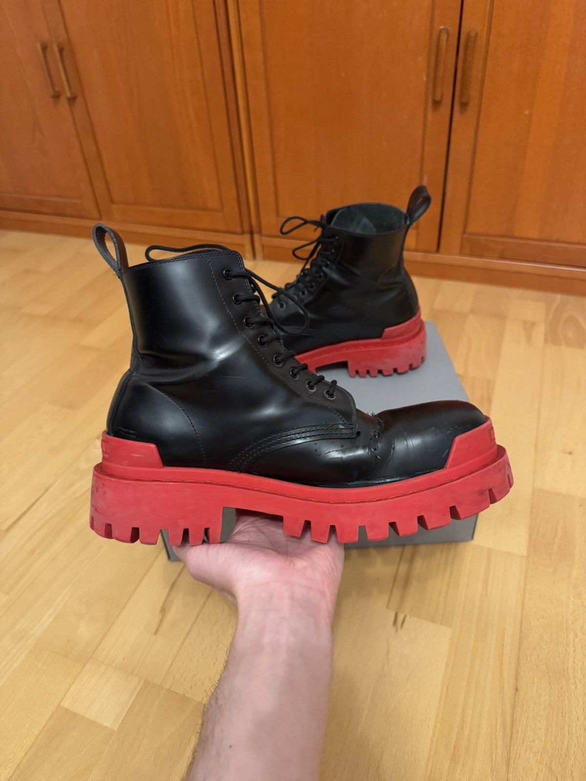 Balenciaga Balenciaga Strike Black Red Sole Boots Size US 7 / EU 40 - 4 Thumbnail