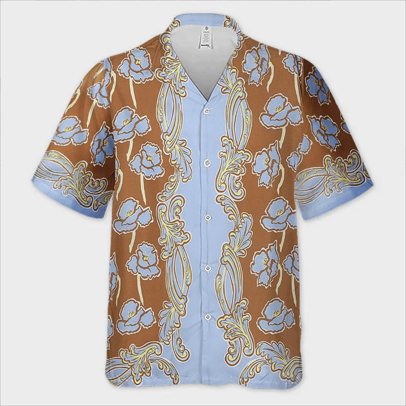 Designer Men's White Printed Camp-Collar Shirt Size US S / EU 44-46 / 1 - 2 Thumbnail