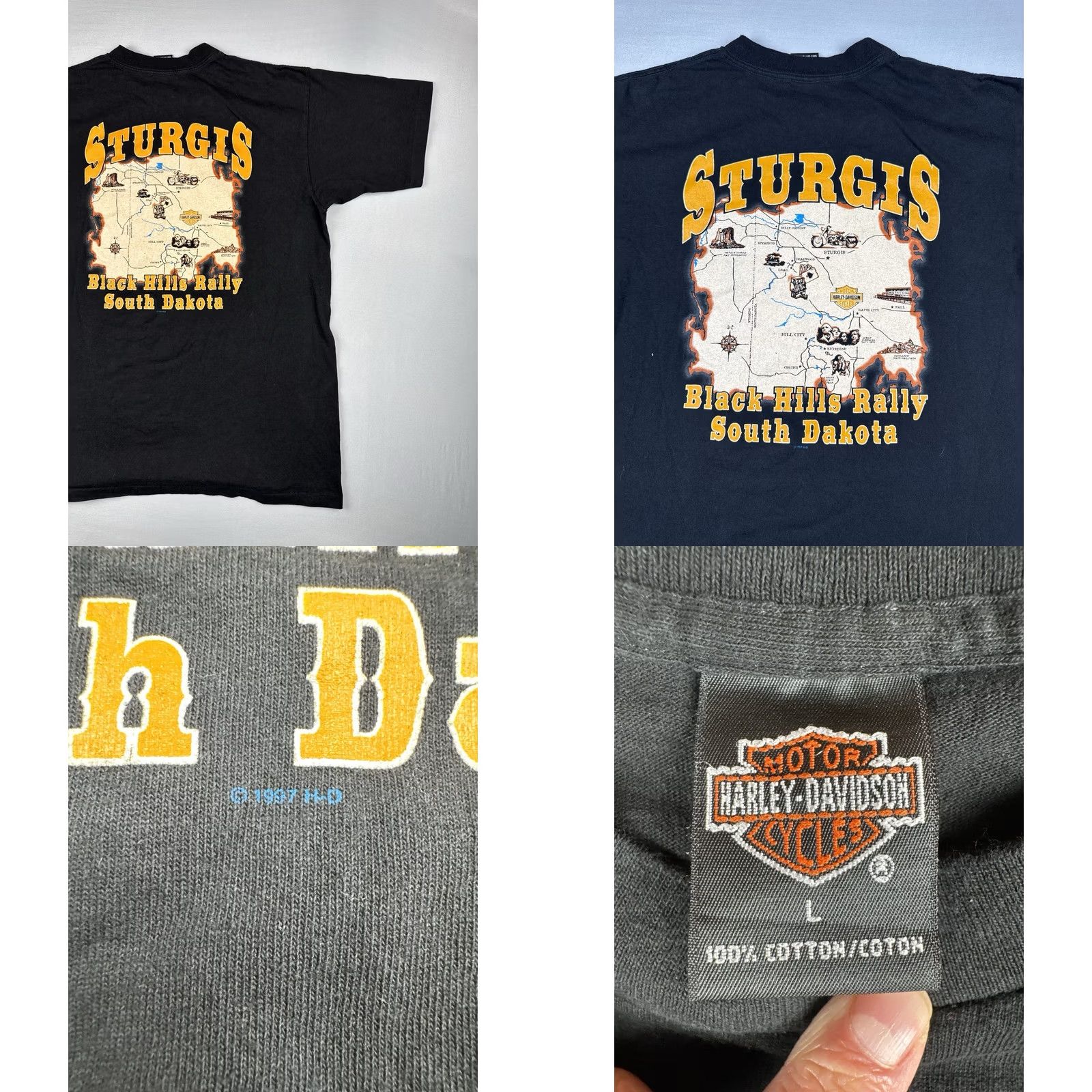 Harley Davidson VINTAGE Harley Davidson T Shirt 1996 Sturgis Black Hills Rally L Black USA Made Mens Size US L / EU 52-54 / 3 - 9 Thumbnail