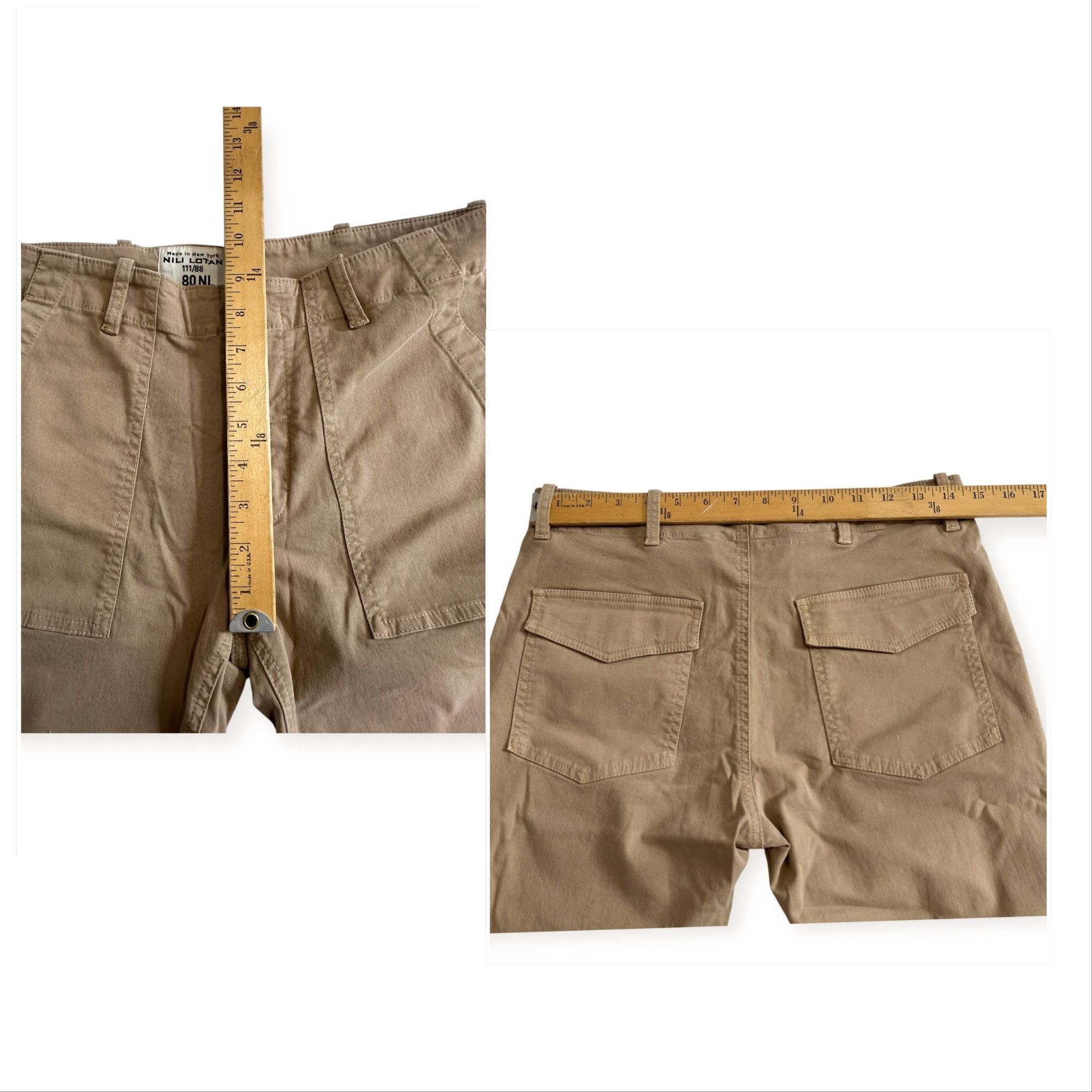 Nili Lotan Nili Lotan Jenna Cropped Raw-Edge Pants, Beige/Khaki, Size 4 Size 27" / US 4 / IT 40 - 10 Thumbnail