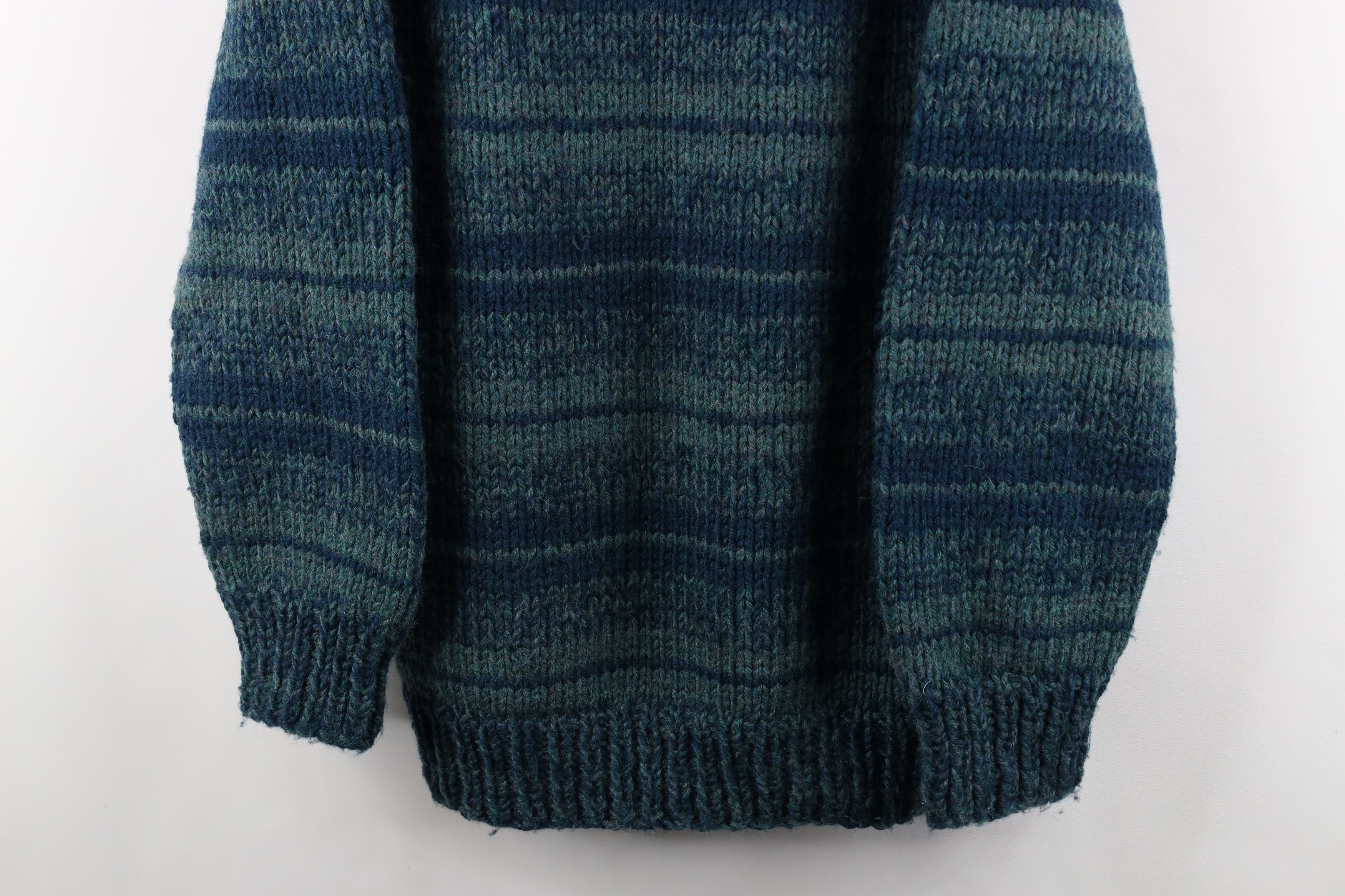 Vintage Vintage 60s 70s Rockabilly Blend Hand Knit Striped Sweater Size L / US 10 / IT 46 - 3 Thumbnail