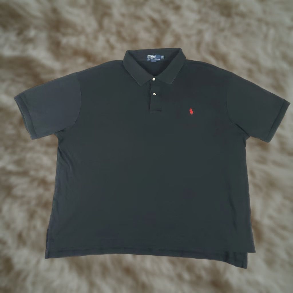 Ralph Lauren Ralph Lauren Polo Shirt Mens Big & Tall 2XB Black Polo Shirt Casual Short Sleeve Button Collared Logo Pony Black 100% Cotton Size US XXL / EU 58 / 5 - 1 Thumbnail