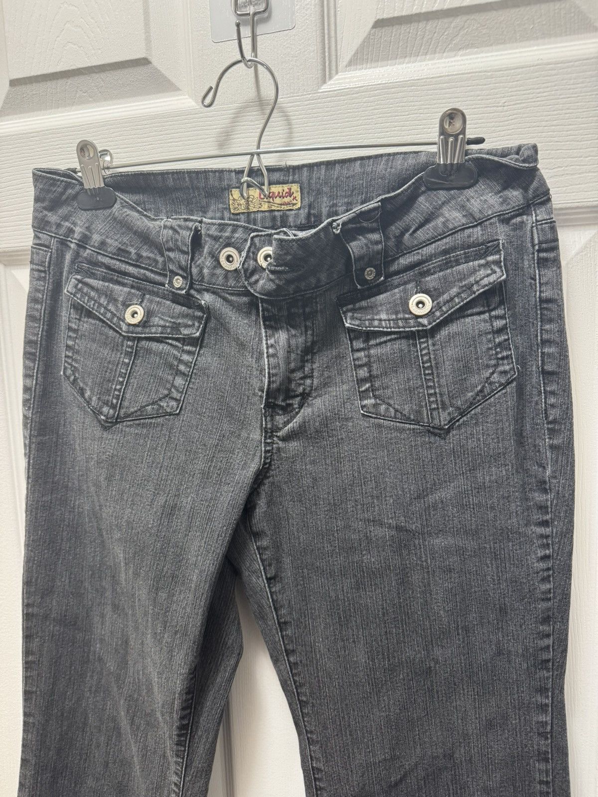 Japanese Brand × Liquid Blue × Vintage Liquid Jeans Bootcut Avant Garde Grey Y2K Faded Flared Size US 30 / EU 46 - 4 Thumbnail