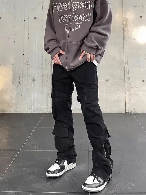 Japanese Brand × Jean High Street Style Zip Retro Black Cargo Pants Size US 30 / EU 46 - 2 Thumbnail