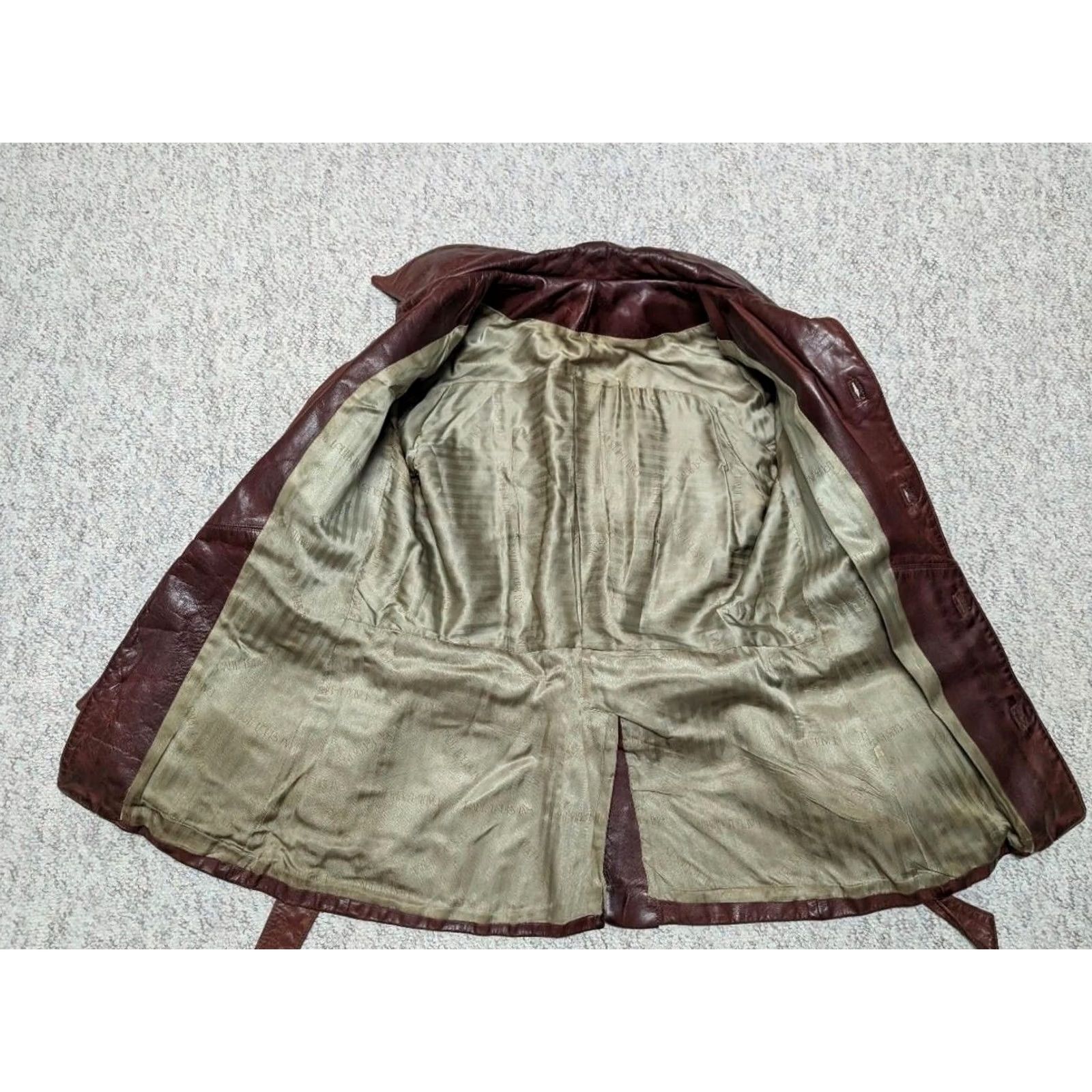 Vintage VINTAGE 1950s HORSEHIDE brown leather BELTED jacket coat 38 MOTORCYCLE norfolk Mens Size US S / EU 44-46 / 1 - 4 Thumbnail