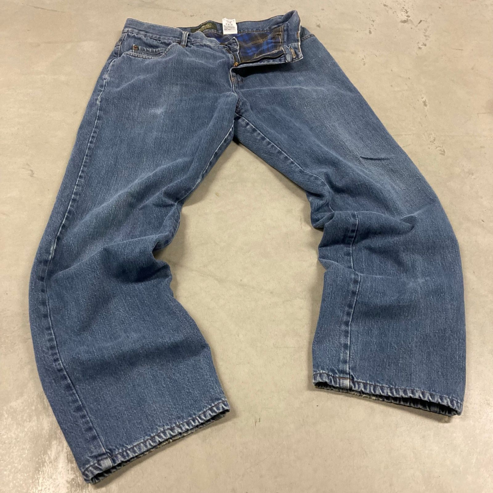 Old Navy × Vintage Baggy Y2K flannel lined Eddie Bauer Jeans 34x32 Size US 34 / EU 50 - 1 Thumbnail