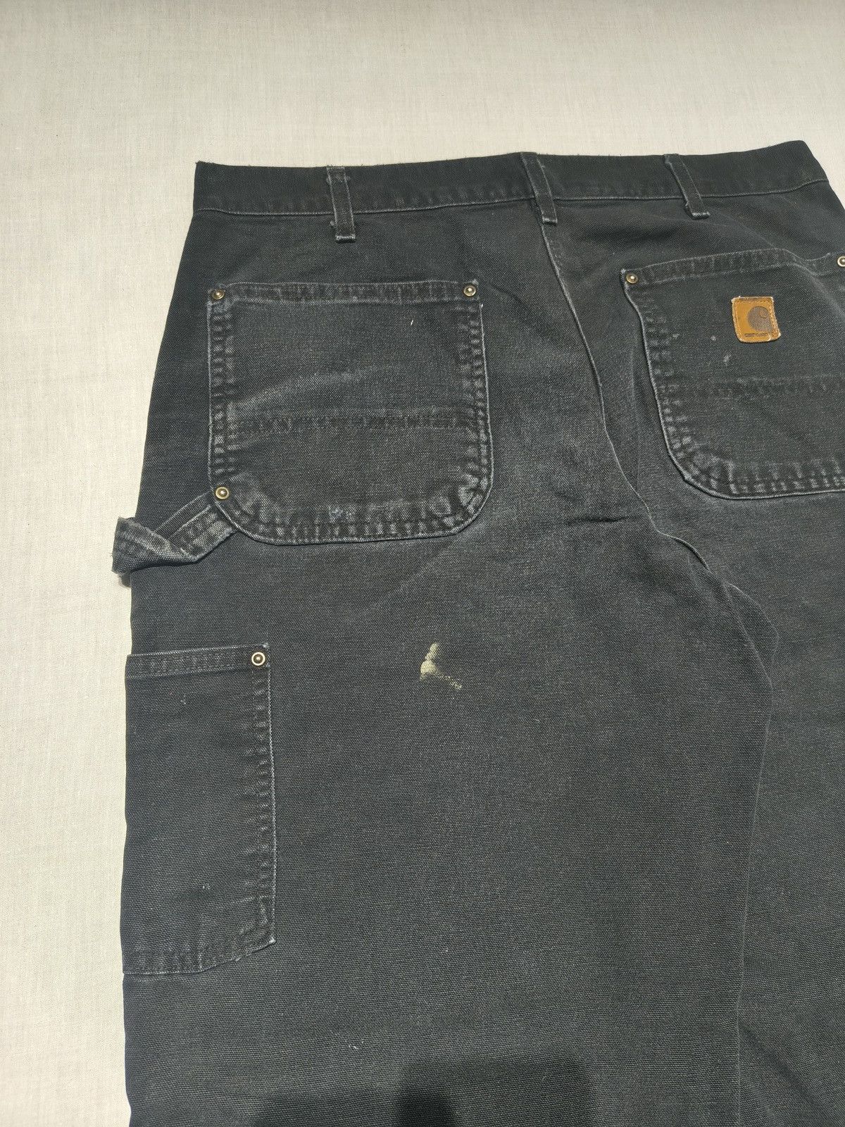 Carhartt DISTRESSED VINTAGE BLACK CARHARTT DOUBLE KNEE DENIM 🪚(016) Size US 34 / EU 50 - 4 Thumbnail