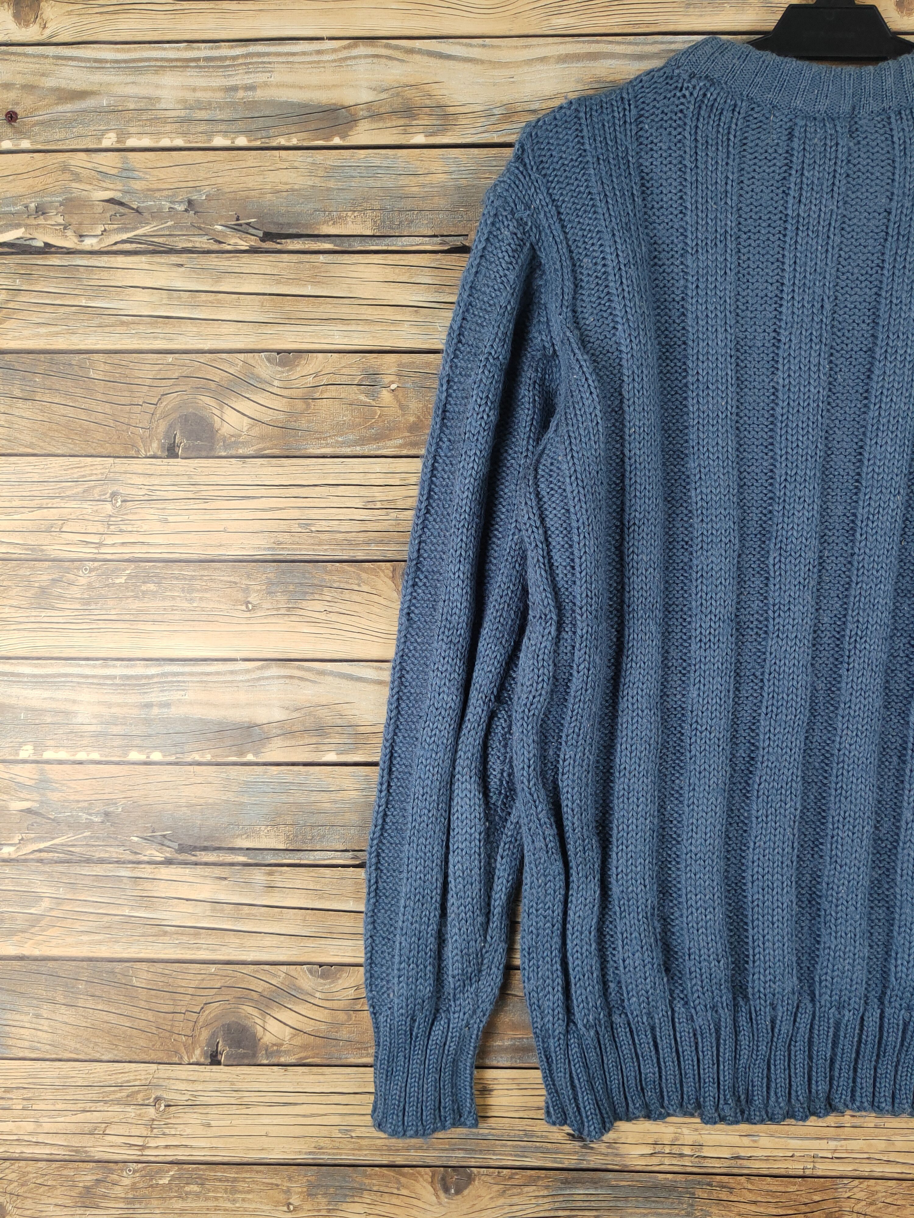 Aran Isles Knitwear Jolpa Dark Blue cable Knitwear Sweatshirts #W1639 Size US L / EU 52-54 / 3 - 8 Thumbnail