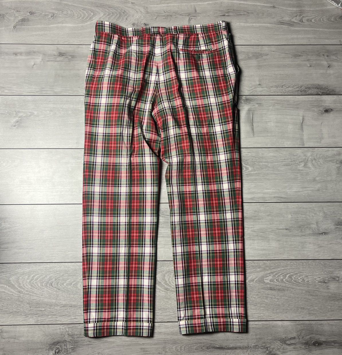 Lacoste Lacoste Pants Pleated Tartan Red Green trousers Made France Size US 36 / EU 52 - 7 Thumbnail