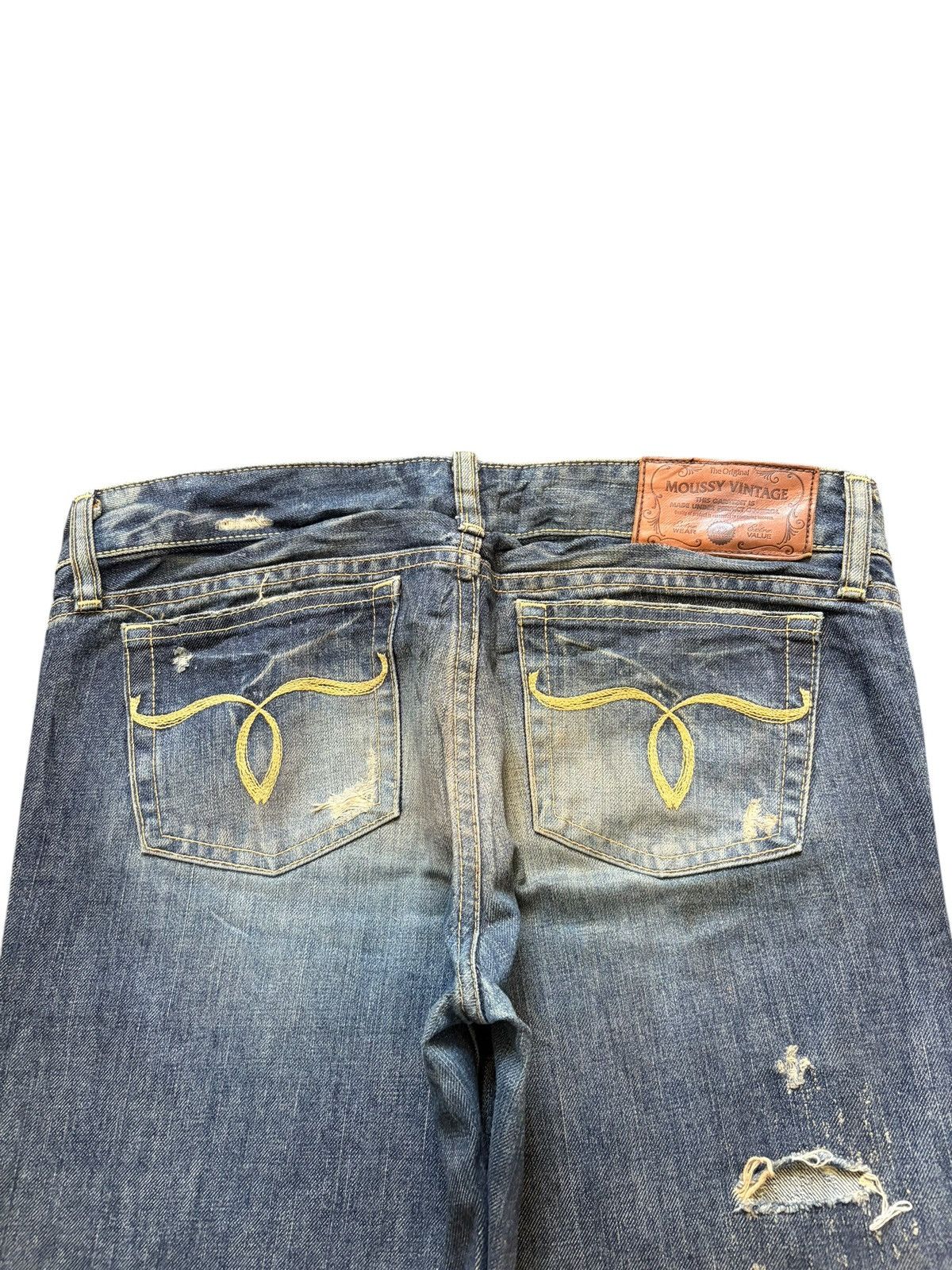 MOUSSY Vintage / Y2K Moussy Rusty Wash Distress Bootcut Jeans Size 31" - 4 Thumbnail