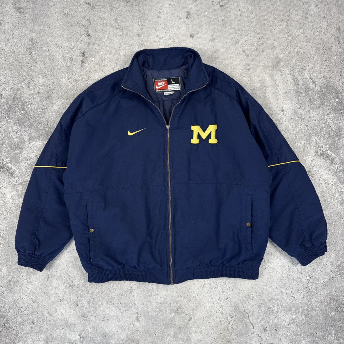 Nike × Vintage Vintage Nike Michigan Wolverines 90s Padded Jacket Size US L / EU 52-54 / 3 - 2 Thumbnail