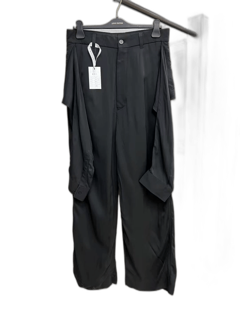 Balenciaga Black Draped Pleated Pants by Balenciaga-yf Size US 28 / EU 44 - 1 Thumbnail