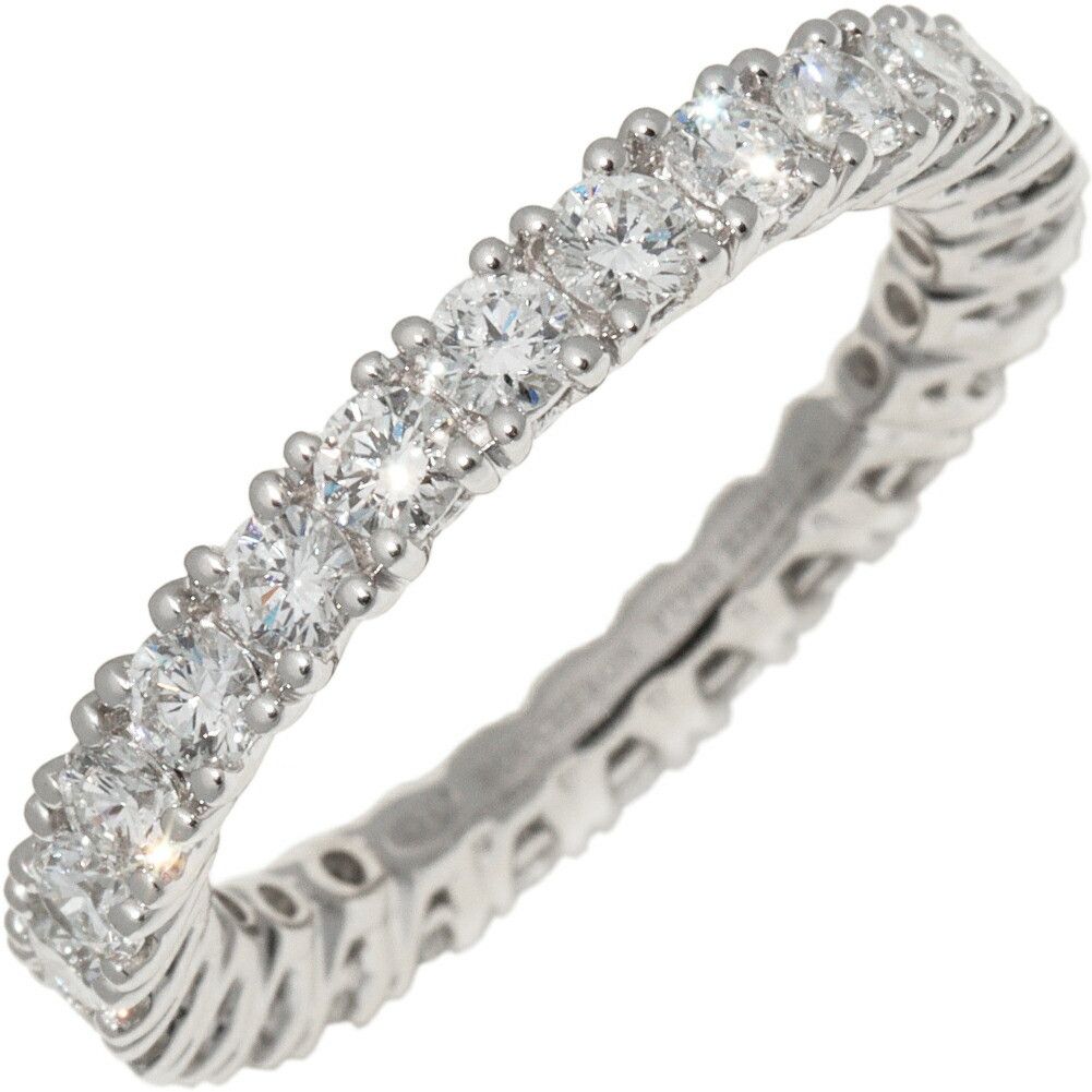 Boucheron Boucheron Pt950 Full Diamond Eternity Ring 3mm Metal Ring