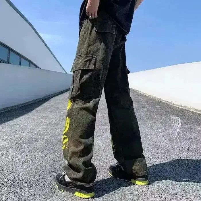 Japanese Brand Letters Baggy Denim Jeans Size US 32 / EU 48 - 5 Thumbnail