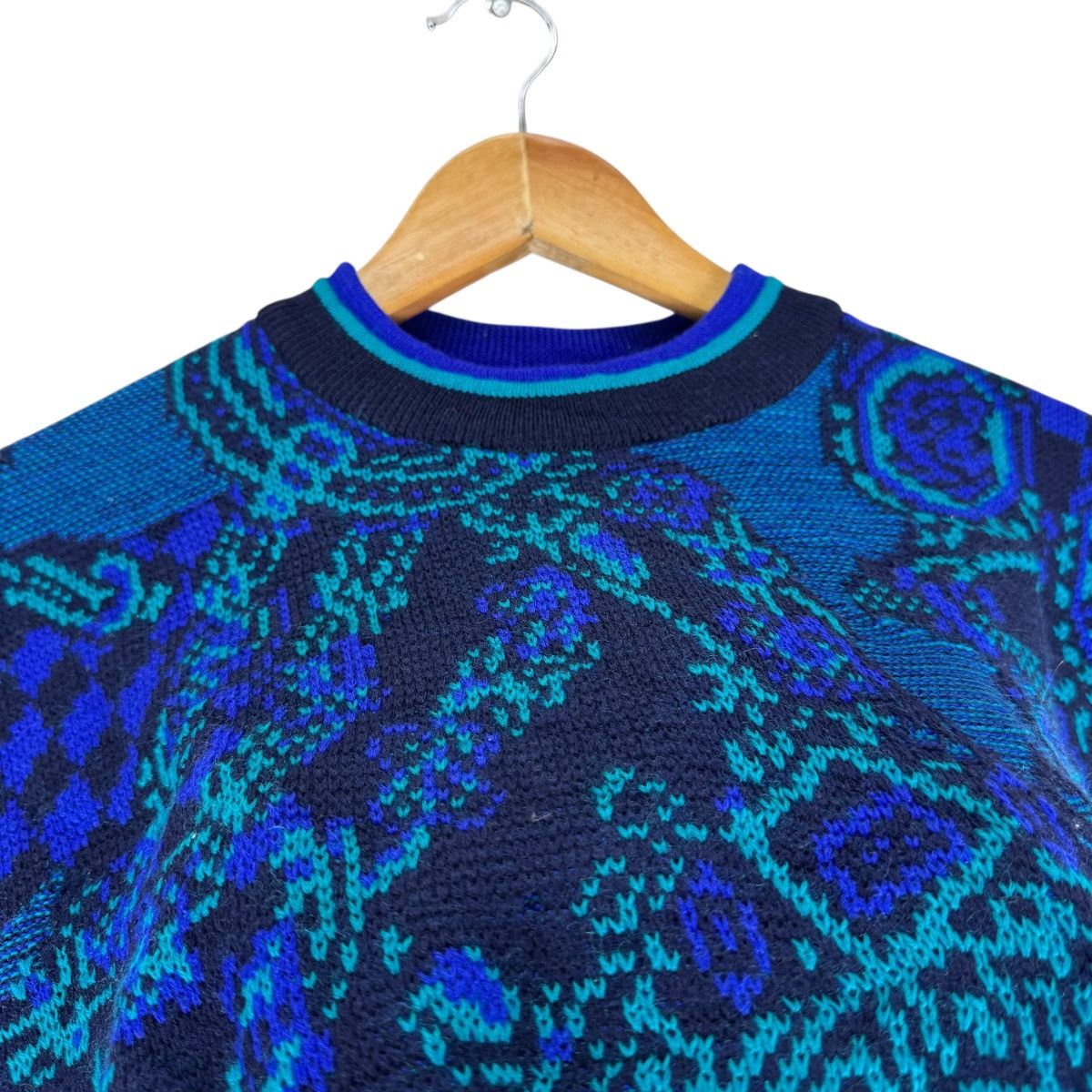 Aran Isles Knitwear ☀️MODIGLIANI ITALY KNITWEAR PAISLEY SWEATER LIKE COOGI Size US M / EU 48-50 / 2 - 6 Thumbnail