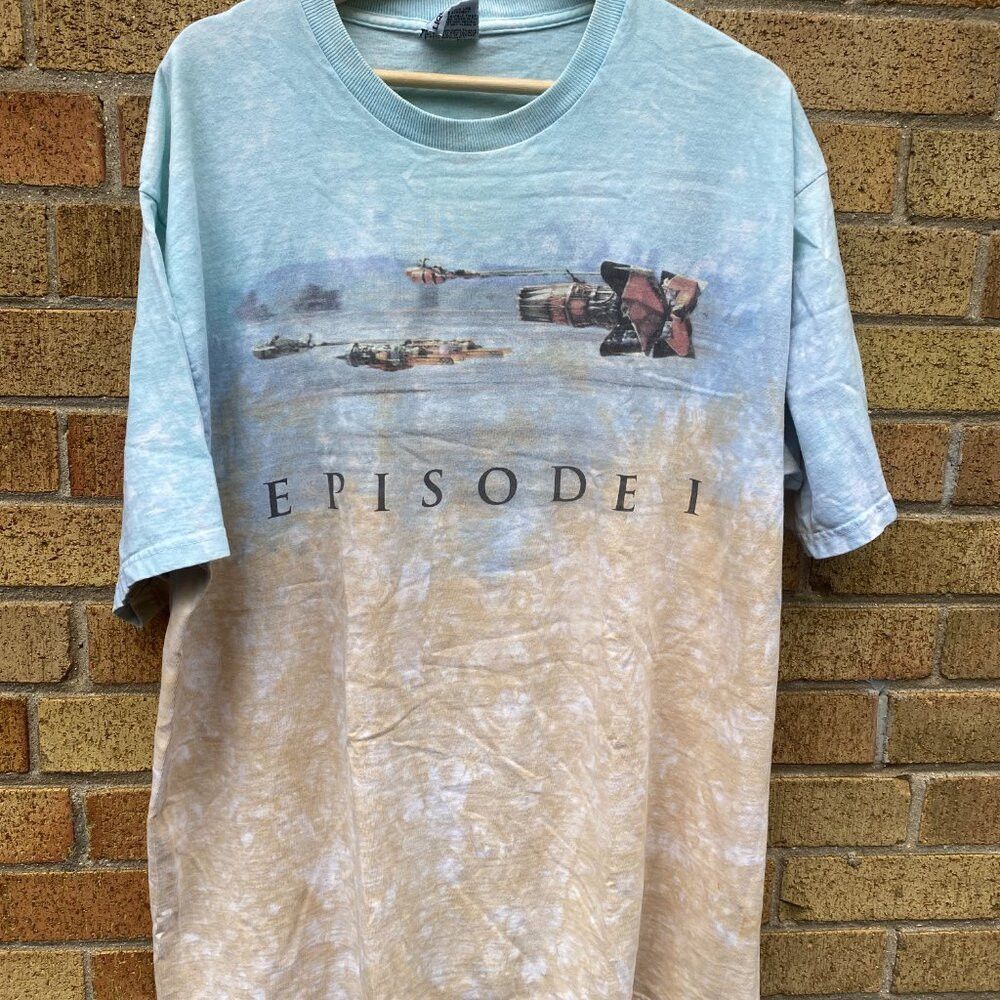 Liquid Blue × Star Wars × Vintage Vintage 90s Liquid Blue Star Wars Episode 1 Movie Promo Shi Size US XL / EU 56 / 4 - 9 Thumbnail
