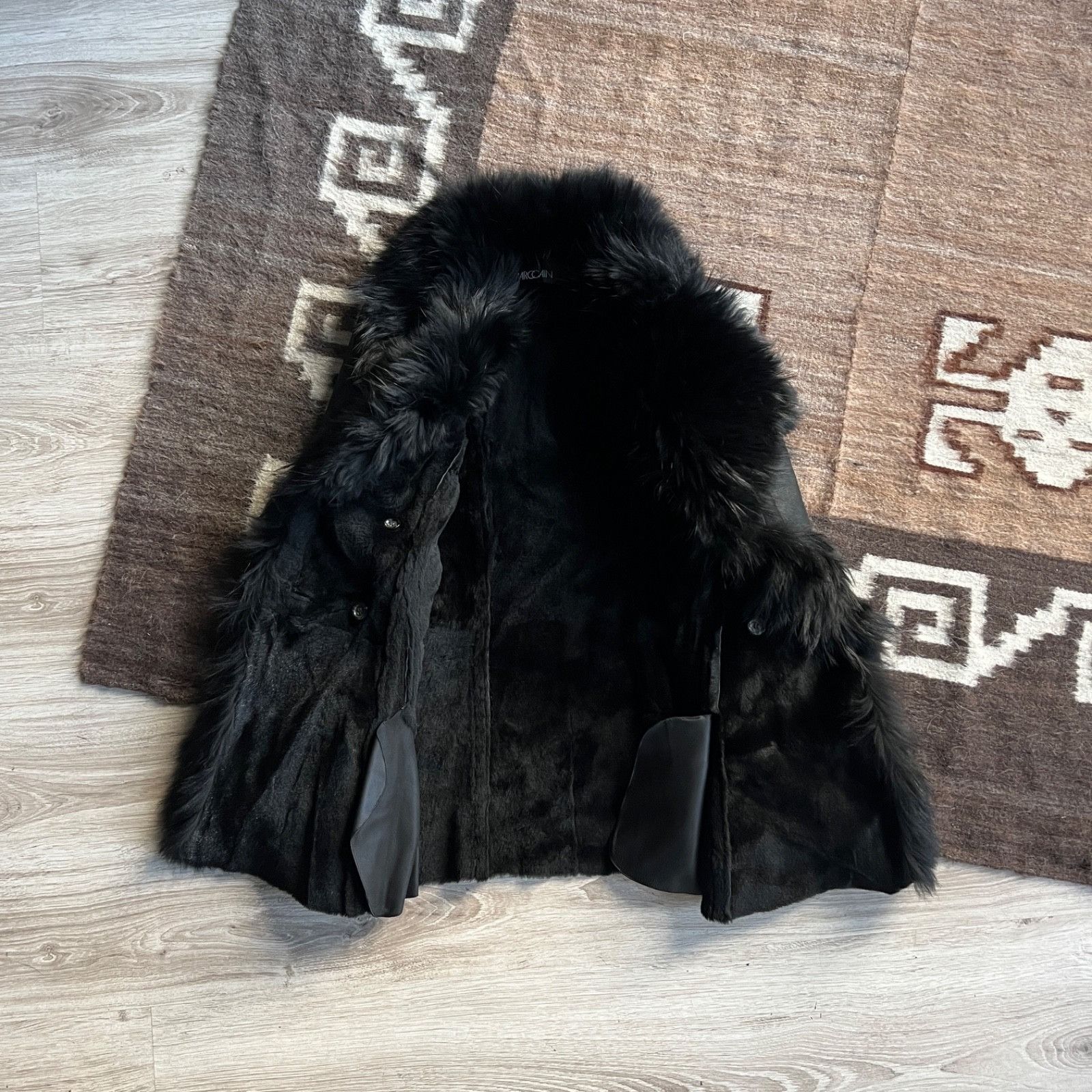 Leather Marc Cain Leather Shearling Fur Collar Coat 9777AC Size M / US 6-8 / IT 42-44 - 6 Thumbnail