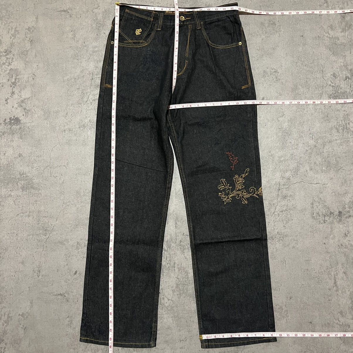 Rocawear Rocawear Wrap Around Embroidery Raw Denim Jeans Size US 32 / EU 48 - 11 Thumbnail