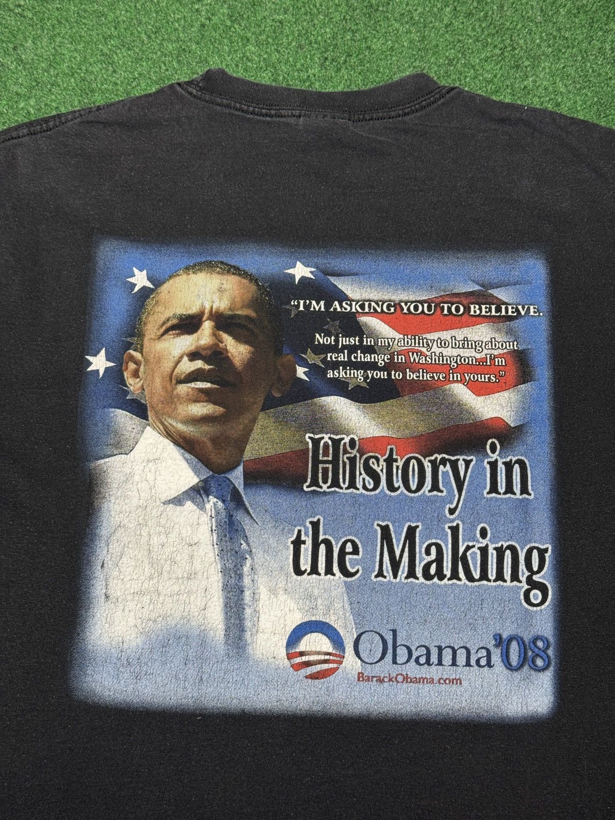 Vintage Vintage Obama Time Magazine Contender Black History T Shirt Size US M / EU 48-50 / 2 - 5 Thumbnail