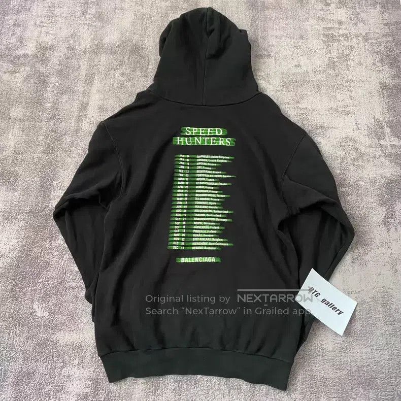Balenciaga Balenciaga Black and Green Band Logo Hoodie Size US S / EU 44-46 / 1 - 4 Thumbnail