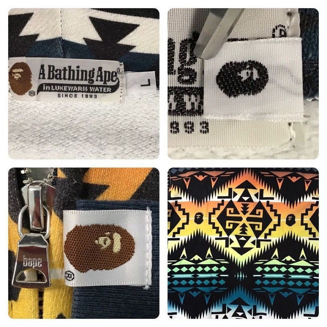 Bape BAPE Native Pattern Full Zip Hoodie a bathing ape NIGO Size US L / EU 52-54 / 3 - 6 Thumbnail
