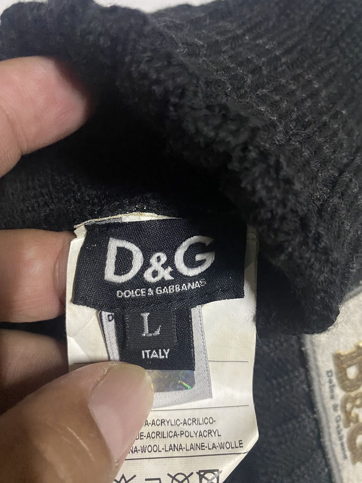 Dolce & Gabbana Dolce & Gabbana Small Patches Knitted Beanie Hat Size ONE SIZE - 4 Thumbnail