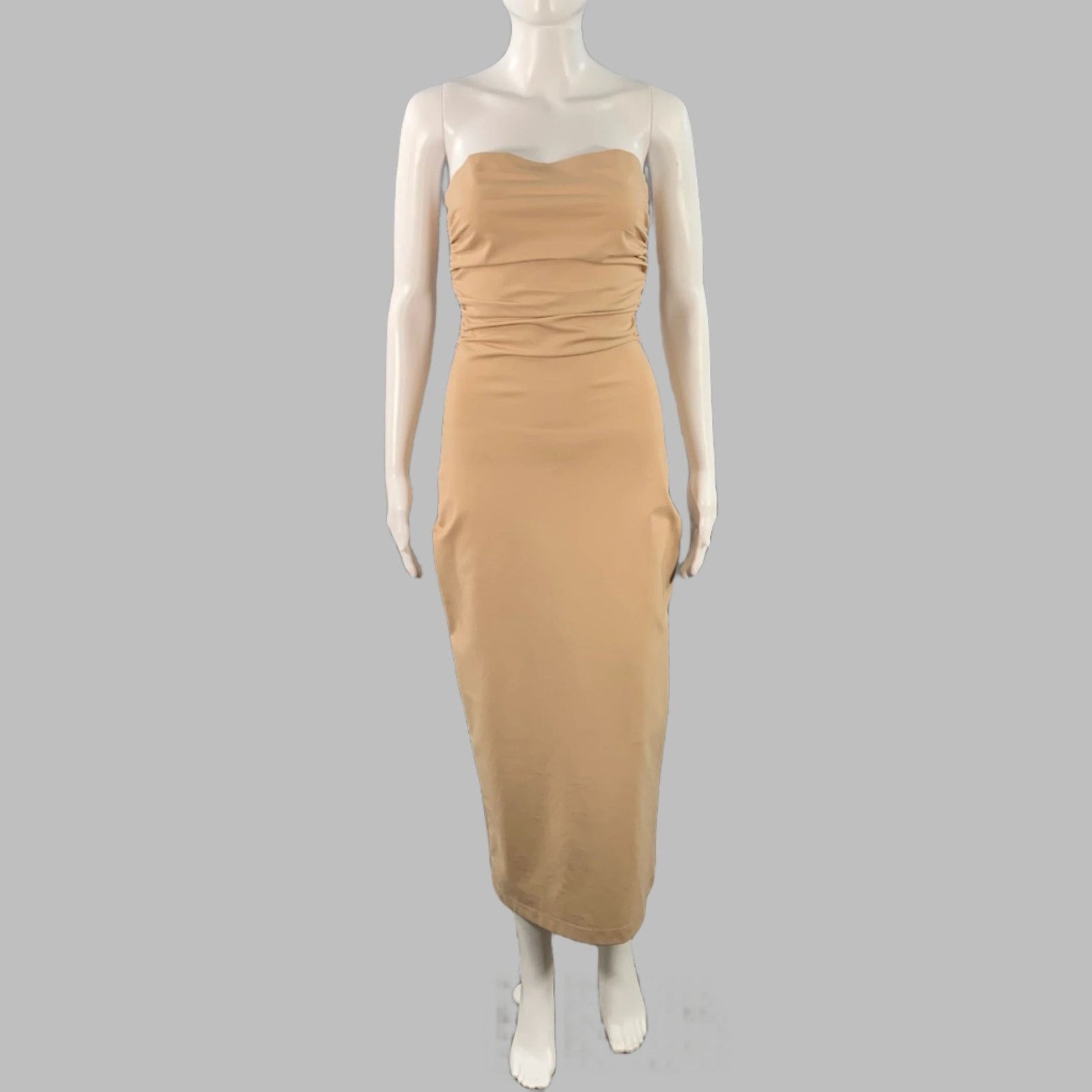 Dolce & Gabbana 6 Beige Viscose Blend Strapless Crop Top Dress Set Size M / US 6-8 / IT 42-44 - 6 Thumbnail