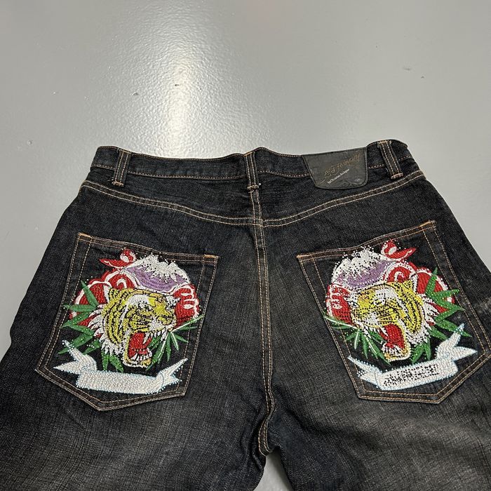 Vintage Crazy vintage y2k Ed hardy baggy black cyber grunge jeans | Grailed