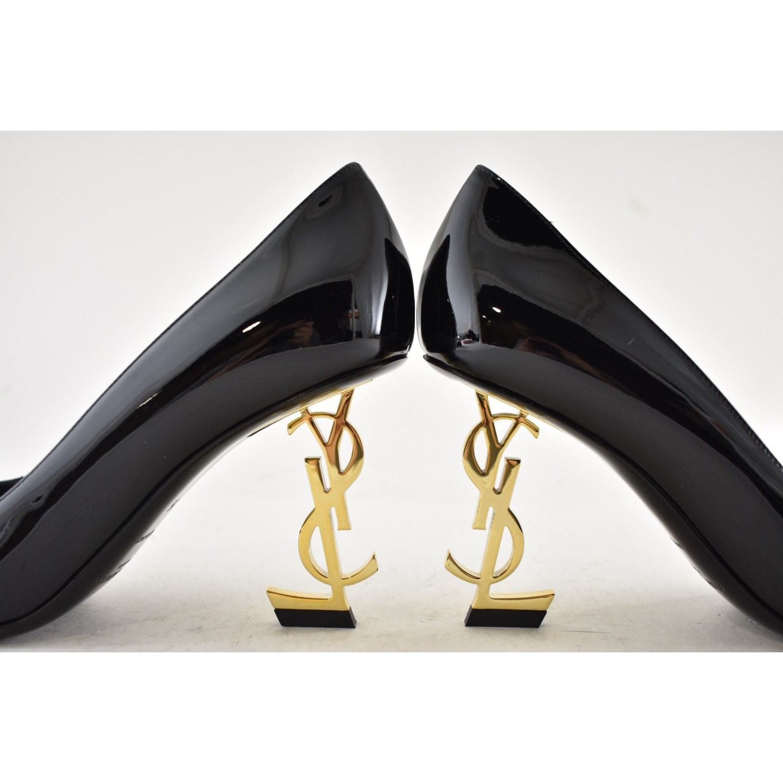 Yves Saint Laurent Saint Laurent Opyum 85 Black Patent Leather Gold YSL 36 Size US 6 / IT 36 - 17 Thumbnail
