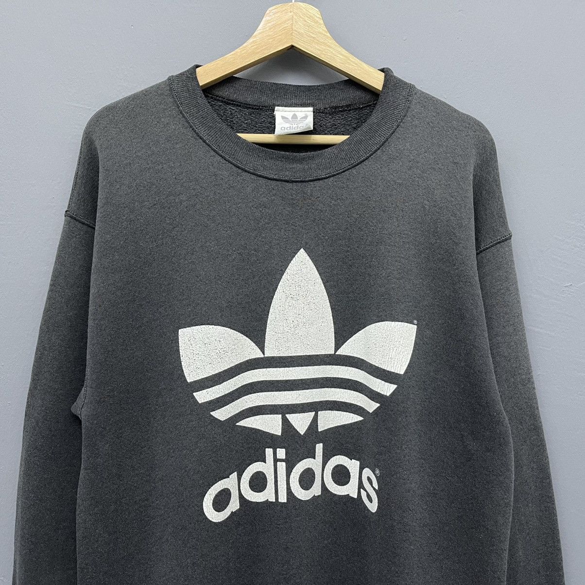 Adidas Vintage 90s Adidas Trefoil Big Logo Sweatshirt Size US L / EU 52-54 / 3 - 3 Thumbnail