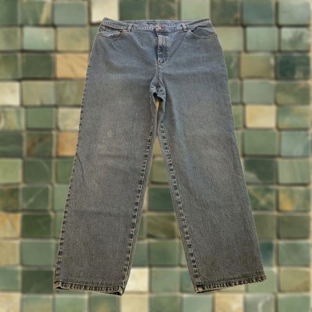 Ralph Lauren VTG Lauren Ralph Lauren Jeans Womens 14 Light Wash Straight High Rise Mom Denim Size 36" / US 14 / IT 50 - 1 Thumbnail