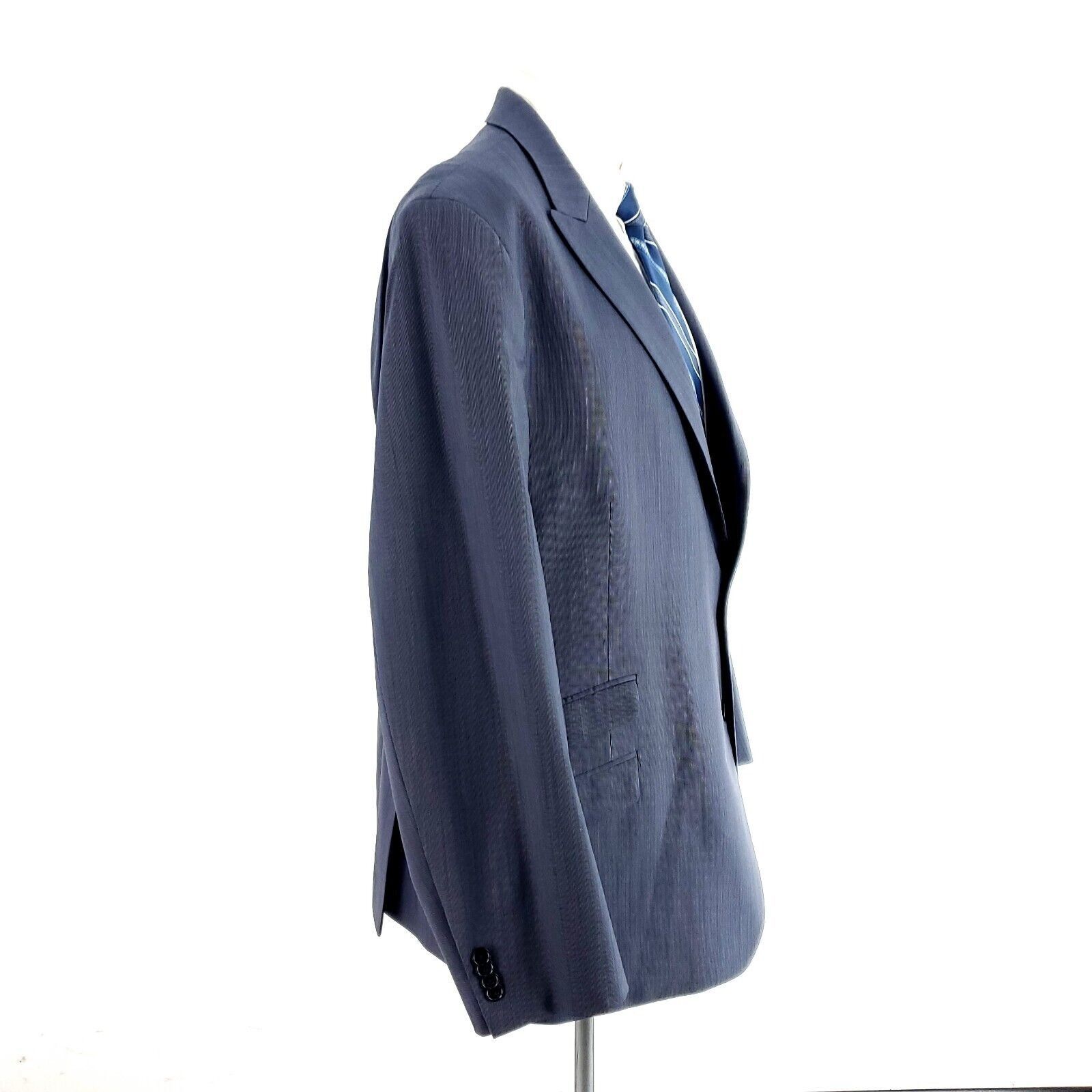 Tommy Hilfiger Tommy Hilfiger Wool Lycra 2 Button Suit Jacket 44R Blue Stri Size 44R - 6 Thumbnail
