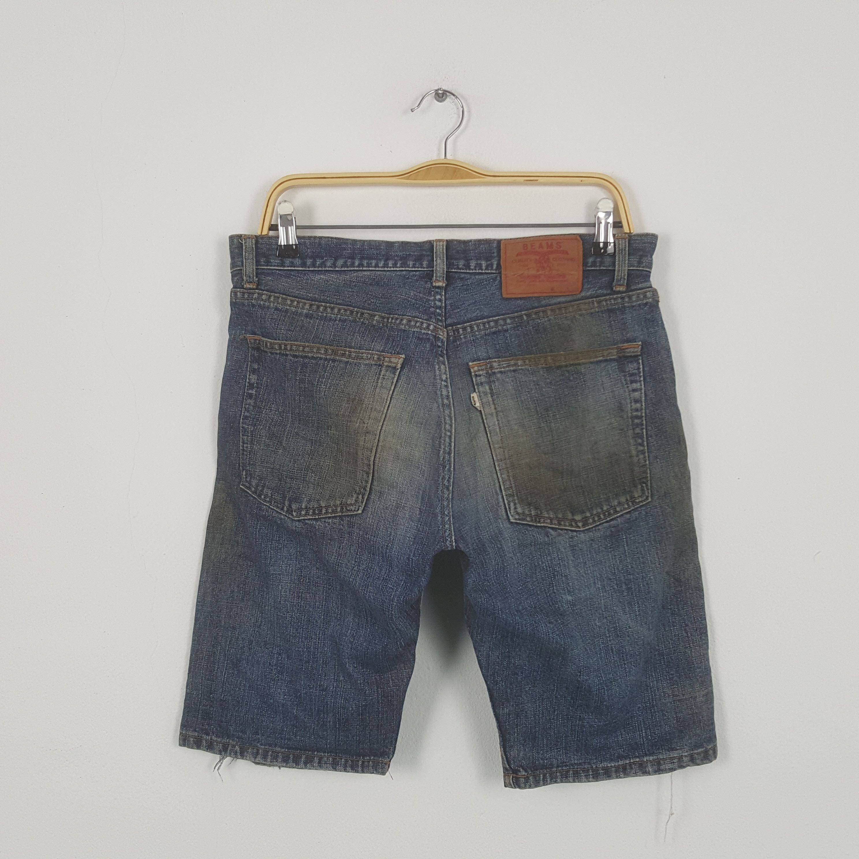 Vintage Vintage Beams Japanese Brand Distressed Shorts Denim Jeans Size US 32 / EU 48 - 1 Preview