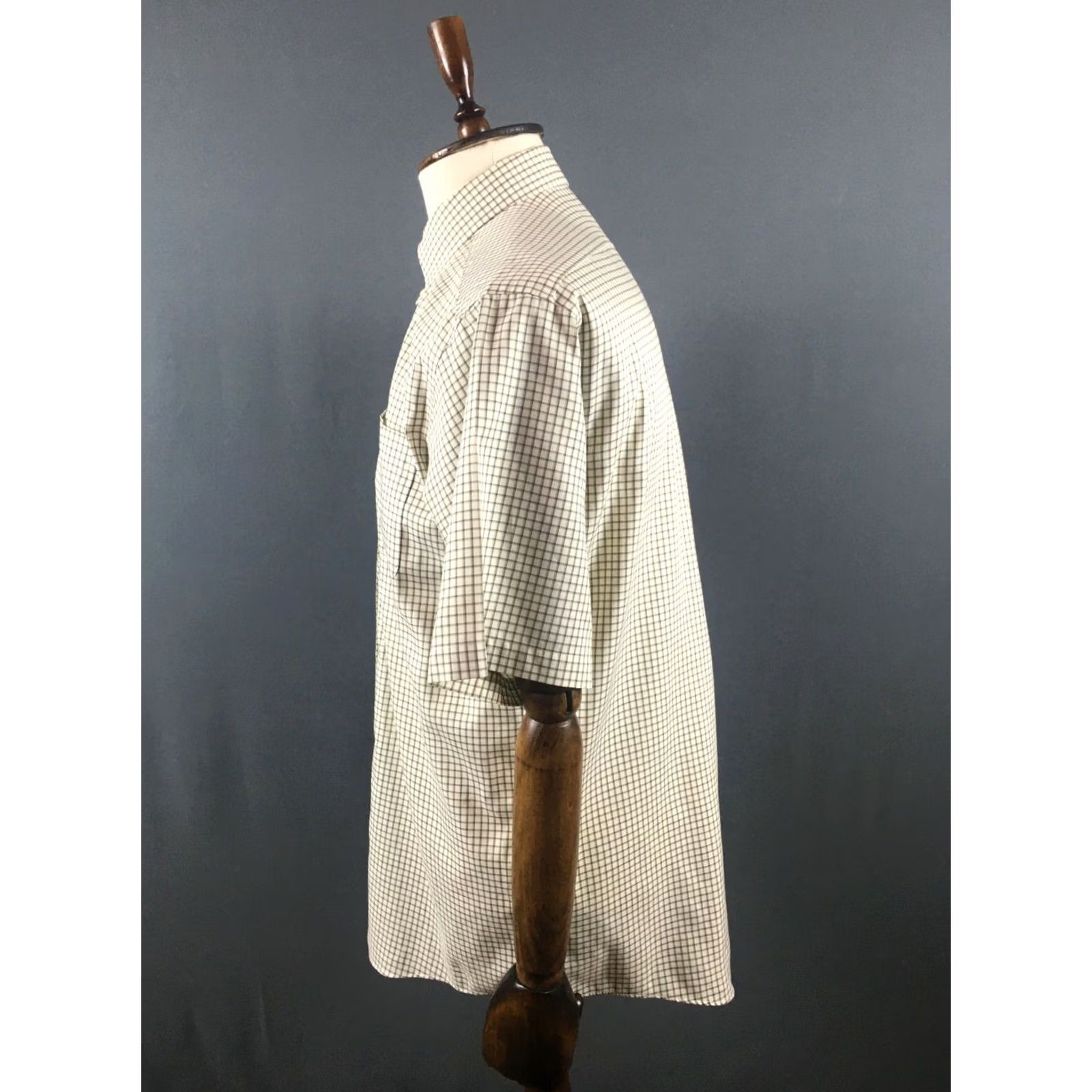 Vintage L.L. Bean Shirt Cotton Ivory Men M Button-Down Short Sleeve Regular Check Wrinkle Resistant Vintage No Size US M / EU 48-50 / 2 - 2 Thumbnail