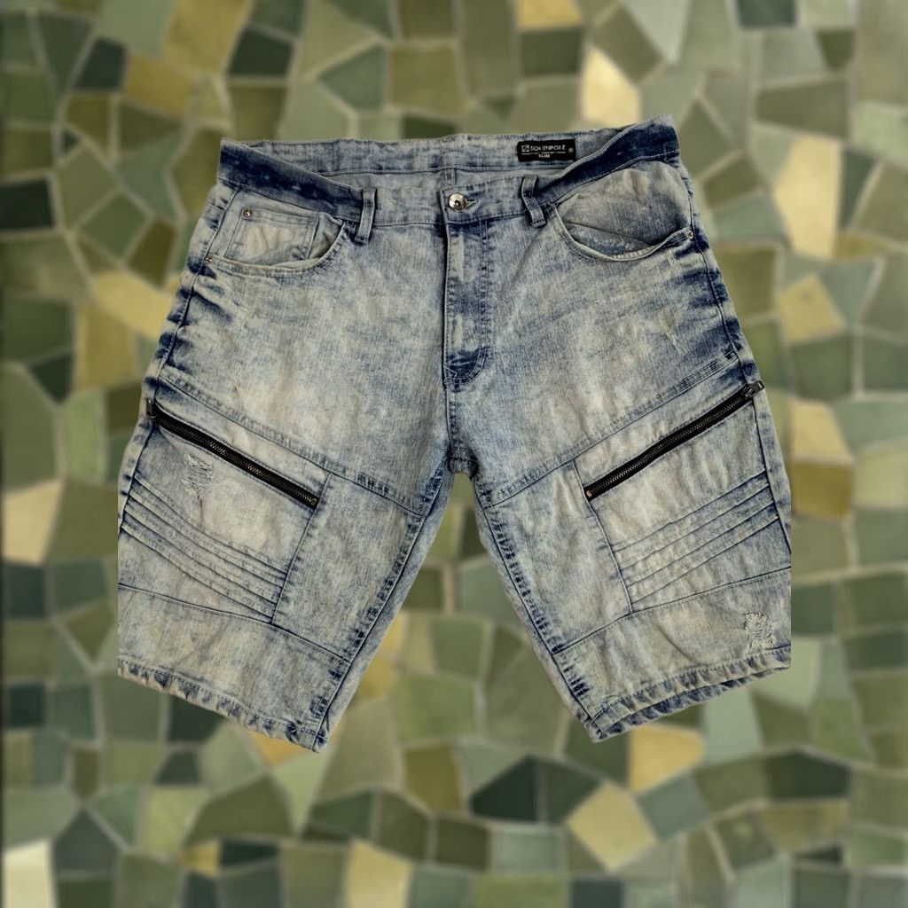 Southpole VINTAGE Southpole Shorts Mens 38 Blue Slim Bermuda Denim 5-Pocket Distressed Hip Hop Grunge Streetwear Punk Retro 90s Boys? Size US 38 / EU 54 - 1 Thumbnail