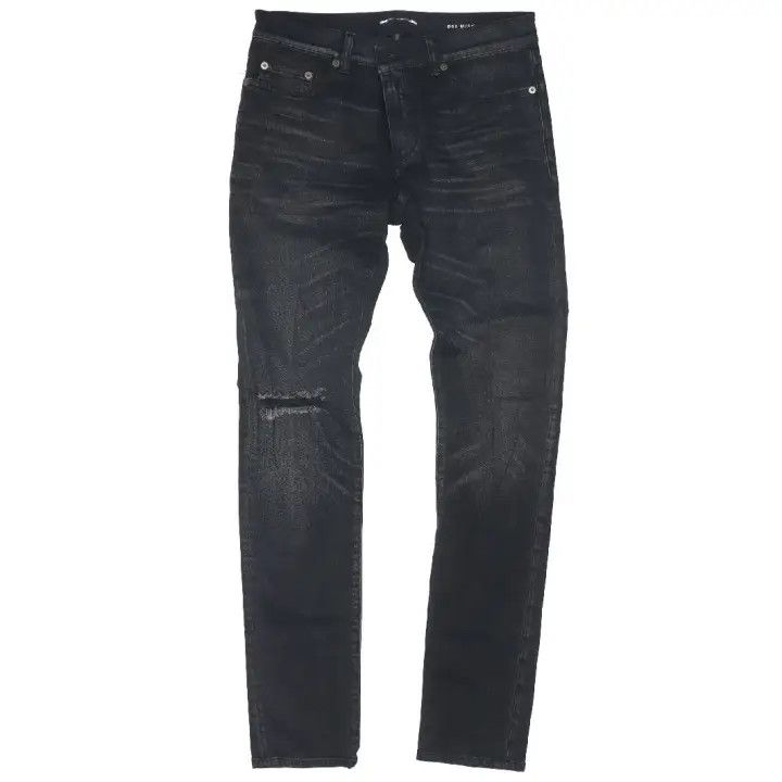 Saint Laurent Paris Saint Laurent Black Wash Distressed Denim Pants Size US 30 / EU 46 - 1 Thumbnail