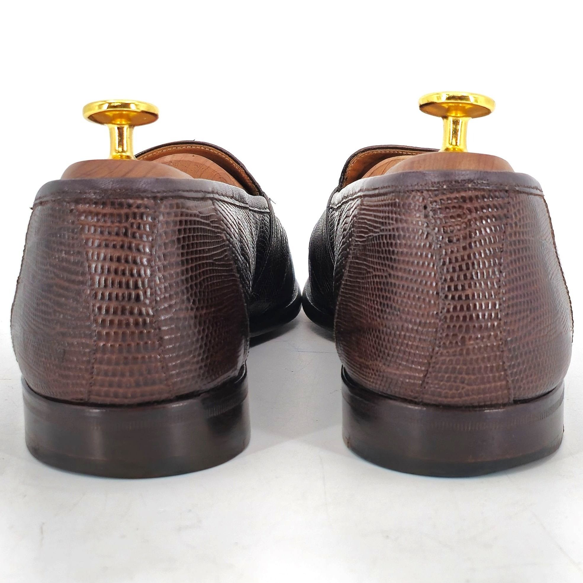 Neiman Marcus Neiman Marcus Exotic Teju Lizard Brown Dress Shoes Mens 8.5 Size US 8.5 / EU 41-42 - 7 Thumbnail