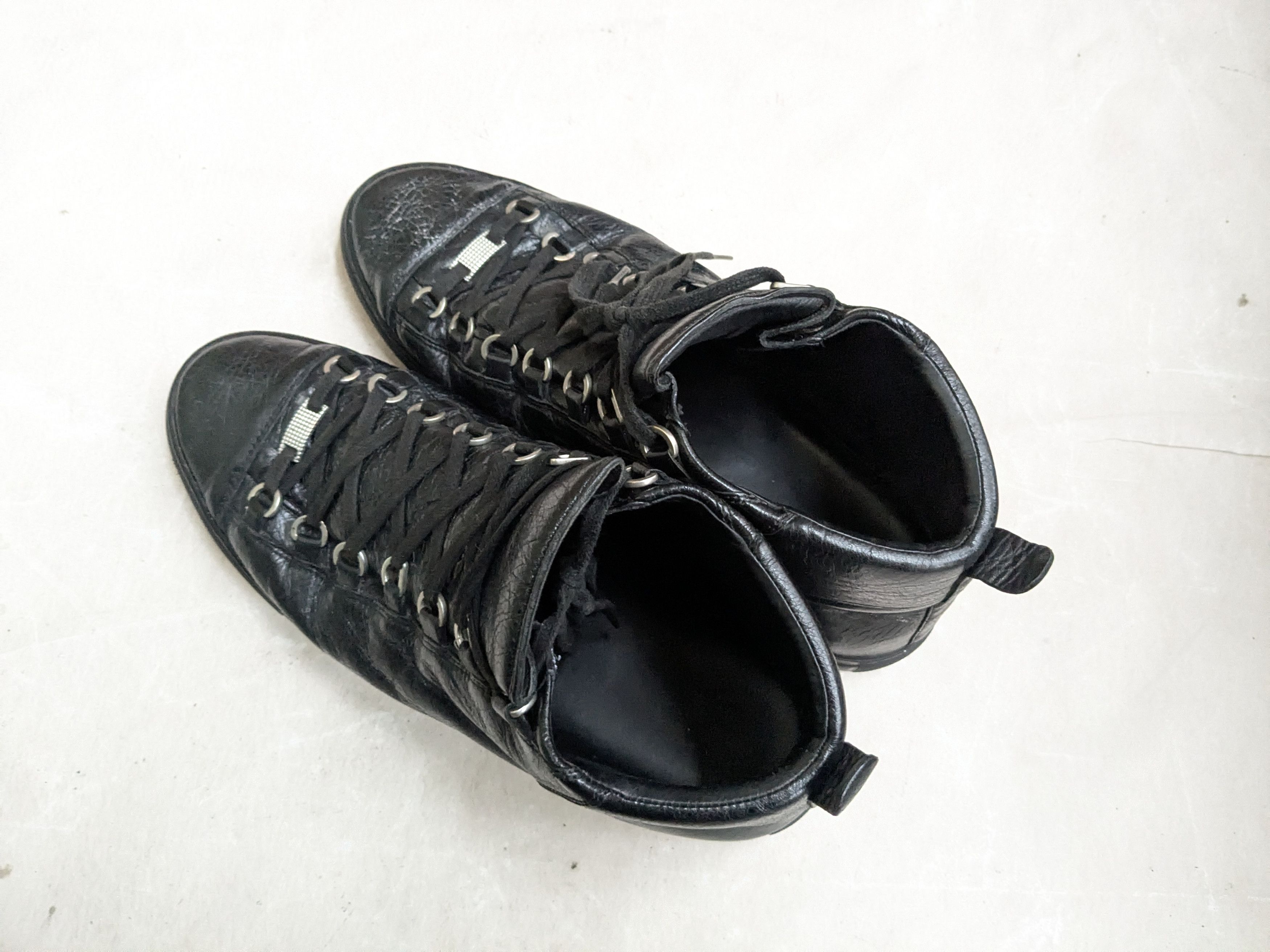 Balenciaga Balenciaga Arena Black 12 High Tops Leather Size US 12 / EU 45 - 13 Thumbnail