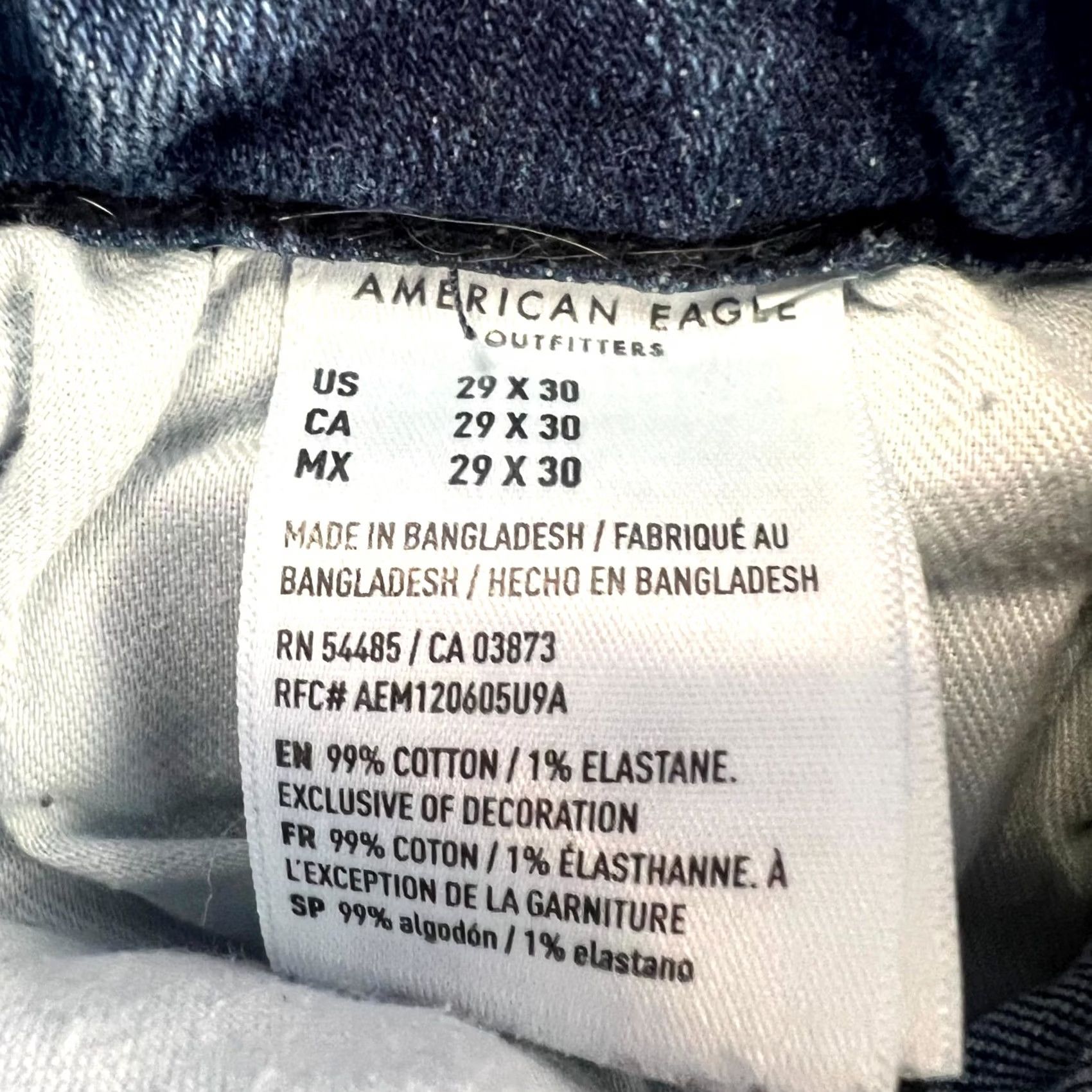 American Eagle Outfitters American Eagle Outfitters Airflex+ Jeans Mens 29x30 Blue Denim Straight Stretch Size US 29 - 6 Thumbnail
