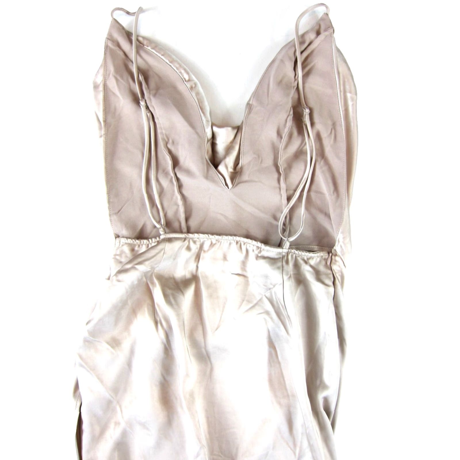 PrettyLittleThing Pretty Little Thing Naomi Campbell Silver Satin Strap Cowl Neck Maxi Dress 8 NWT Size M / US 6-8 / IT 42-44 - 5 Thumbnail