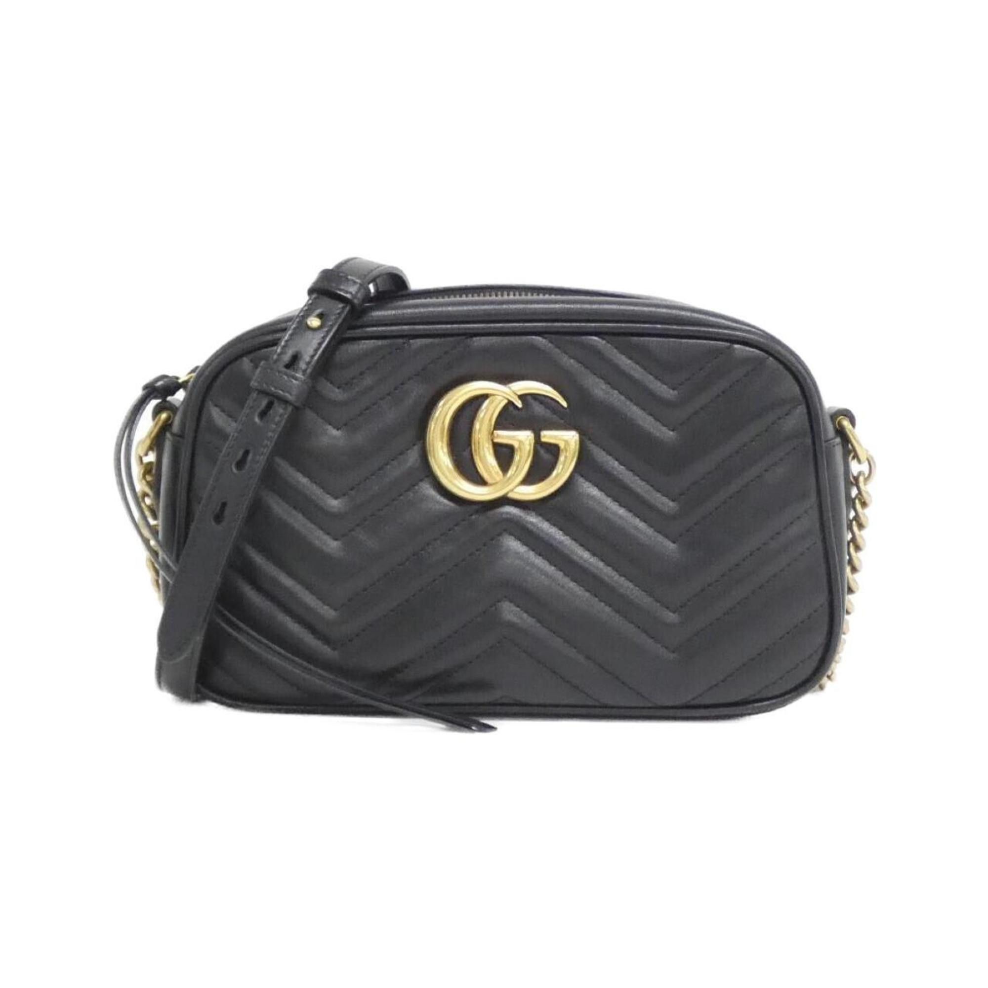 Gucci GG Marmont 447632 Dtd1T Shoulder Bag in Black, Women's