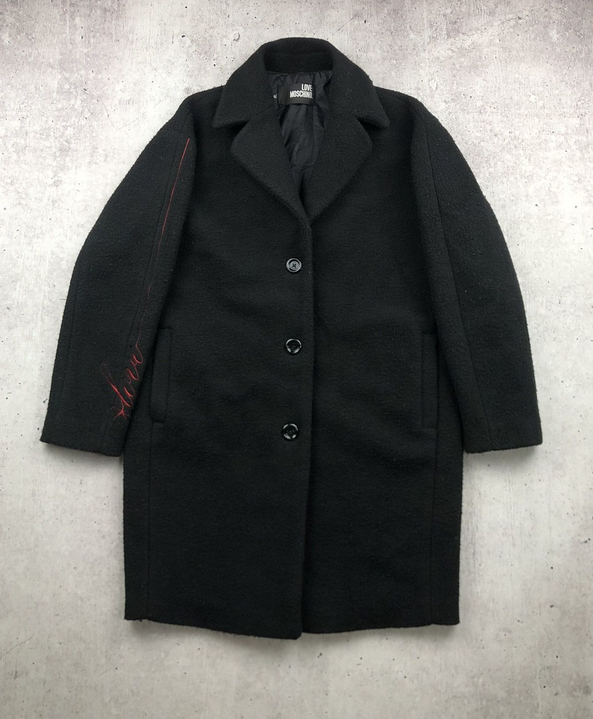 Love Moschino Love Moschino Womens Wool Blend Pea Coat Long Jacket Size M / US 6-8 / IT 42-44 - 1 Thumbnail