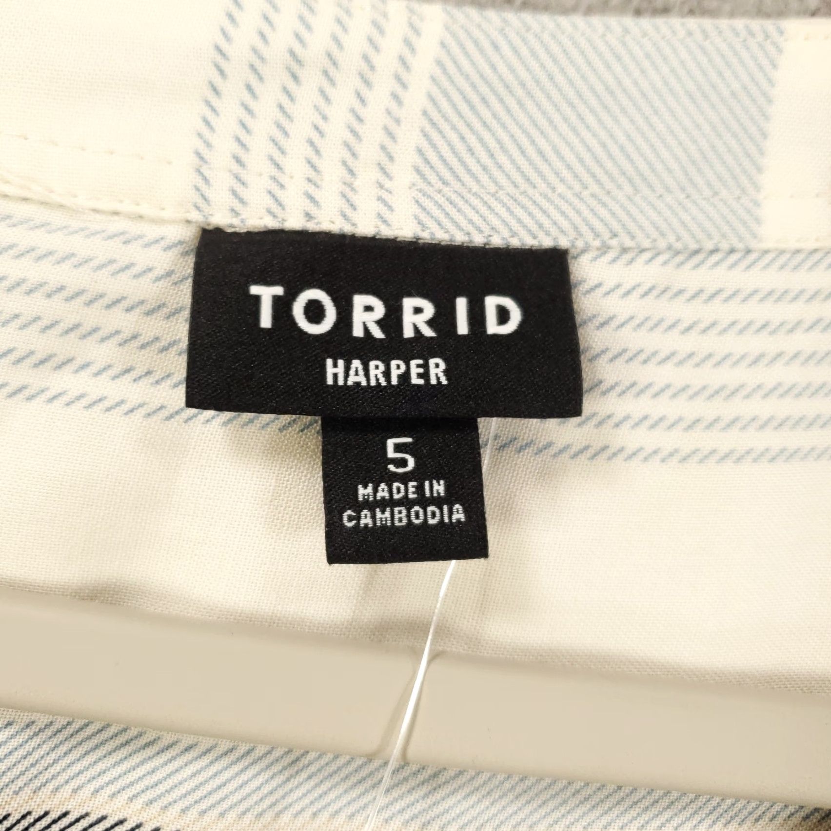 Torrid Torrid Blouse Womens 5X Multicolor Ivory Gray 1/4 Button Challis Sailing Stripe NWT Size XXL / US 16-18 / IT 52-54 - 5 Thumbnail