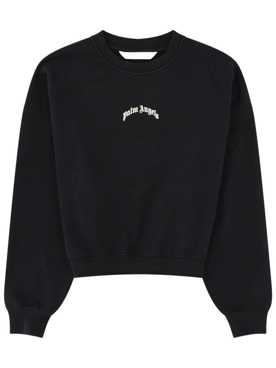 Palm Angels PALM ANGELS FELPA CROP CON LOGO - BLACK Size M / US 6-8 / IT 42-44 - 1 Thumbnail